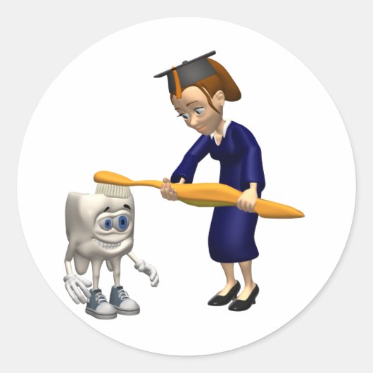 歯科衛生又は歯科医師による卒業祝 ラウンドシール (正面)