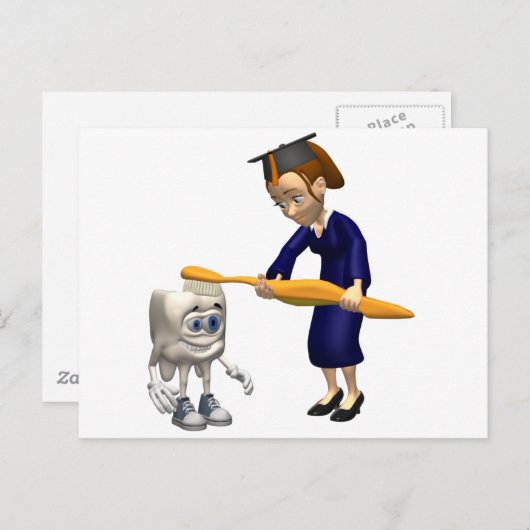 歯科衛生又は歯科医師による卒業祝 案内ポストカード (正面/裏面)