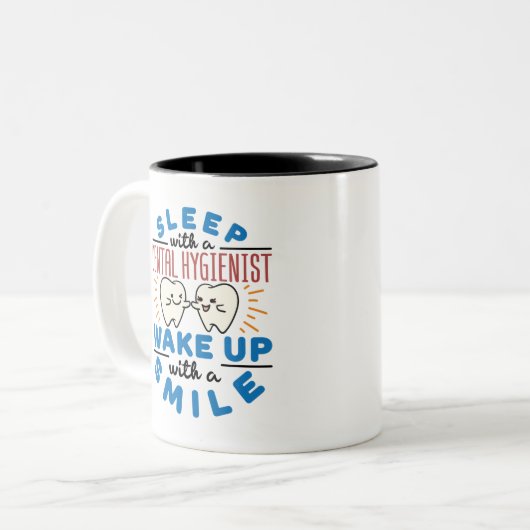 歯科衛生士と一緒に寝るスマイル ツートーンマグカップ (正面左)