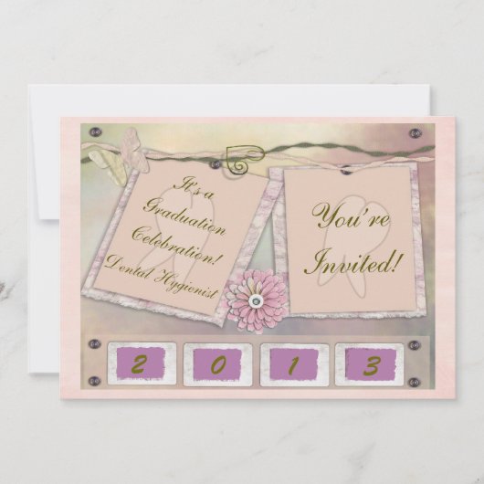 歯科衛生士の卒業のパーティの招待状2013年 招待状 (正面)