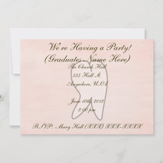 歯科衛生士の卒業のパーティの招待状2013年 招待状 (裏面)