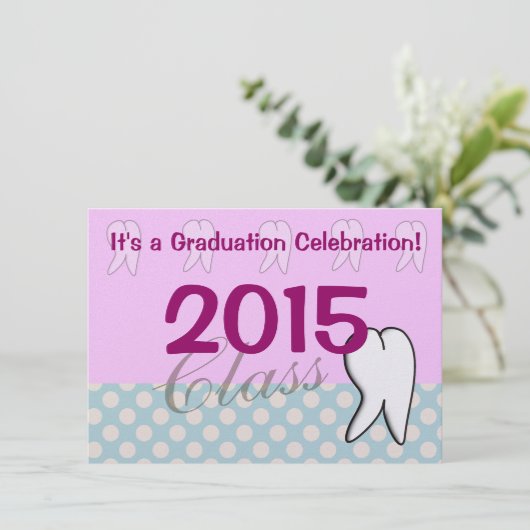 歯科衛生士の卒業のパーティの招待状2015年 招待状 (スタンド正面)