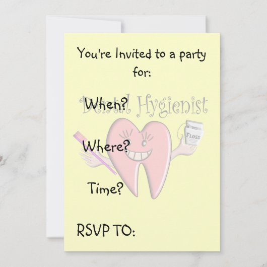 歯科衛生士の卒業の招待状 招待状 (裏面)