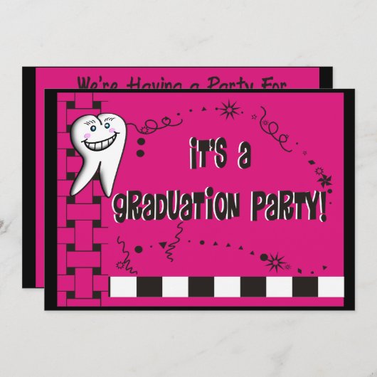 歯科衛生士の卒業要請 招待状 (正面/裏面)