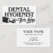 歯科衛生士の名刺 – カッコいいヴィンテージ 名刺 (正面/裏面)