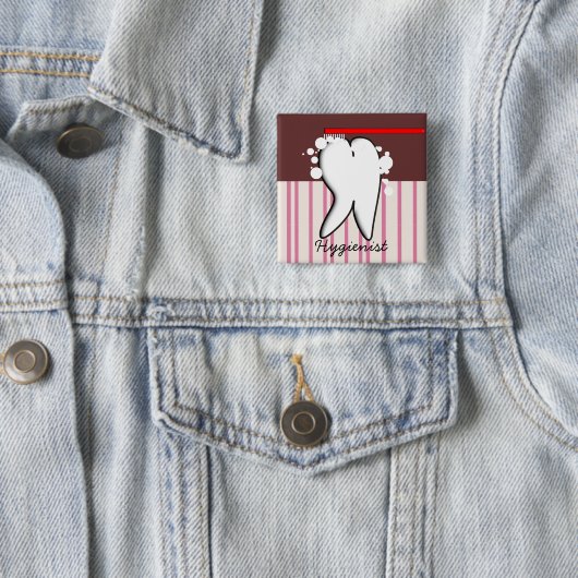 歯科衛生士の大きい歯ボタン 缶バッジ (インサイチュ)