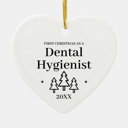 歯科衛生士の新しいジョブクリスマス セラミックオーナメント (正面)