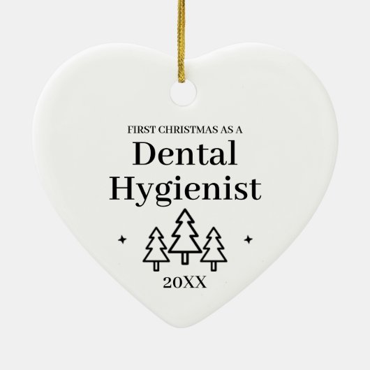 歯科衛生士の新しいジョブクリスマス セラミックオーナメント (裏面)