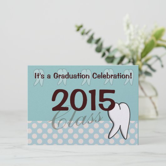 歯科衛生士の歯の卒業への招待 招待状 (スタンド正面)