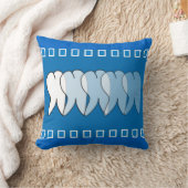 歯科衛生士の歯の枕青 クッション (ブランケット)