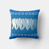 歯科衛生士の歯の枕青 クッション (裏面)