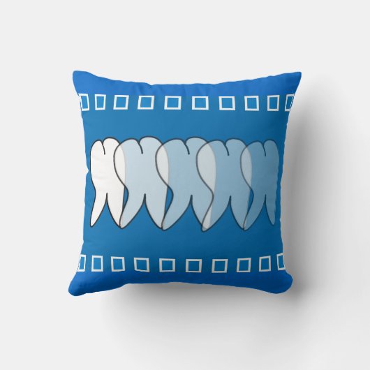 歯科衛生士の歯の枕青 クッション (裏面)