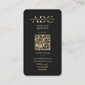 歯科衛生士の歯科医歯科矯正医モダンブラック 名刺 (裏面)