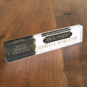 歯科衛生士の黒、白及び金ゴールド デスクネームプレート (側面)