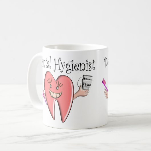 歯科衛生士のTシャツ及びギフト コーヒーマグカップ (正面左)