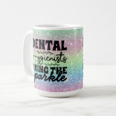 歯科衛生士グリッタースパークルきらきら光る コーヒーマグカップ (正面左)