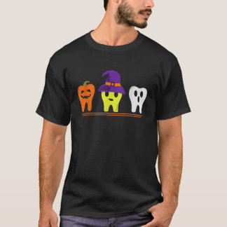 歯科衛生士ハロウィンカボチャ魔女Tooth Doc Tシャツ