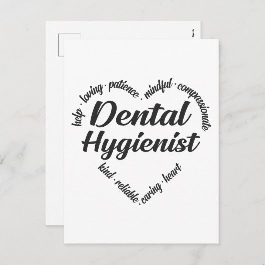 歯科衛生士ハートワードクラウド シーズンポストカード (正面/裏面)