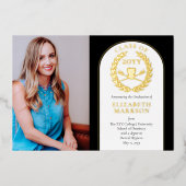 歯科衛生士フォトグラードアナウンスメントゴールドフォイル 箔招待状 (正面)