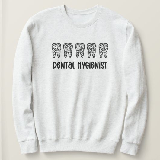 歯科衛生士レオパード印歯 スウェットシャツ (デザイン正面)