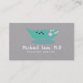 歯科衛生士小児歯科医アリゲーターのロゴ 名刺 (正面)