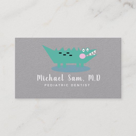 歯科衛生士小児歯科医アリゲーターのロゴ 名刺 (正面)