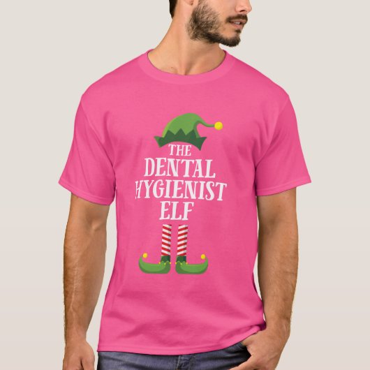 歯科衛生士小妖精や小人マッチングファミリーグループクリスマス Tシャツ (正面)