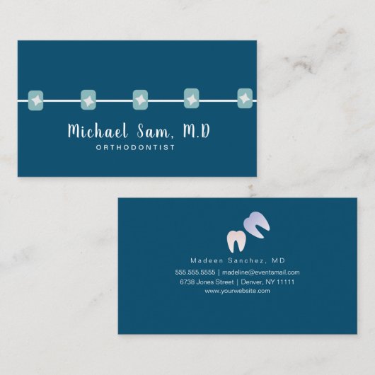 歯科衛生士歯科矯正医歯かご 名刺 (正面/裏面)