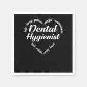 歯科衛生士歯科衛生士ハートワードクラウド スタンダードカクテルナプキン (正面)