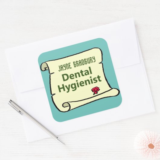 歯科衛生士 スクエアシール (封筒)