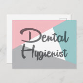 歯科衛生士 – レトロデンタルピンクミントグレー ポストカード (正面/裏面)