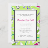 歯科衛生士/歯学部の卒業の緑 招待状 (裏面)