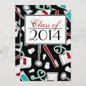 歯科衛生士/歯学部の卒業 招待状 (正面/裏面)