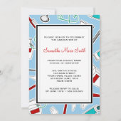 歯科衛生士/歯学部の卒業-青 招待状 (裏面)