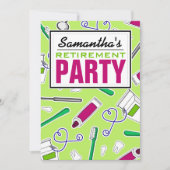 歯科衛生士/歯科医の退職パーティーの緑 招待状 (正面)