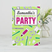 歯科衛生士/歯科医の退職パーティーの緑 招待状 (スタンド正面)
