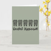 歯科衛生士 | RDH歯医者ヒョウの歯ギフト カード (黄色い花)