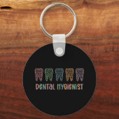 歯科衛生士 | RDH歯医者ヒョウの歯ギフト キーホルダー (正面)