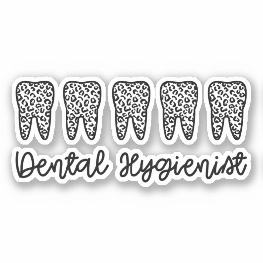歯科衛生士 | RDH歯医者ヒョウの歯ギフト シール (正面)