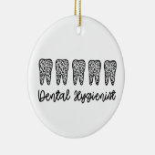 歯科衛生士 | RDH歯医者ヒョウの歯ギフト セラミックオーナメント (右)