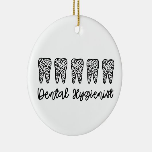 歯科衛生士 | RDH歯医者ヒョウの歯ギフト セラミックオーナメント (右)