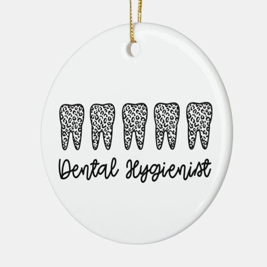 歯科衛生士 | RDH歯医者ヒョウの歯ギフト セラミックオーナメント (左)