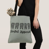 歯科衛生士 | RDH歯医者ヒョウの歯ギフト トートバッグ (クローズアップ)