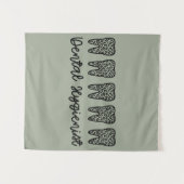 歯科衛生士 | RDH 歯科医 レオパード 歯のギフト タペストリー (正面(横))