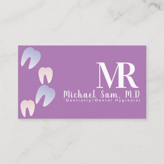 歯科衛生士MD歯グラデーションのロゴ事業 名刺 (正面)