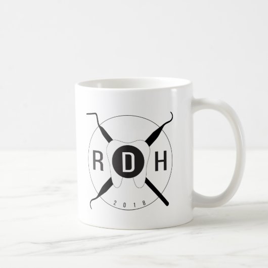 歯科衛生士RDH 2018のマグ コーヒーマグカップ (右)