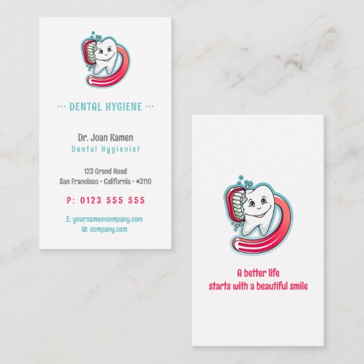 歯科衛生子供へ |歯医者 名刺 (正面/裏面)