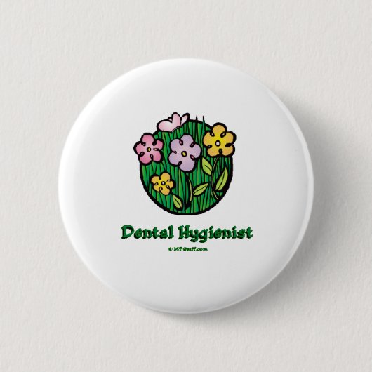 歯科衛生開花1 缶バッジ (正面)