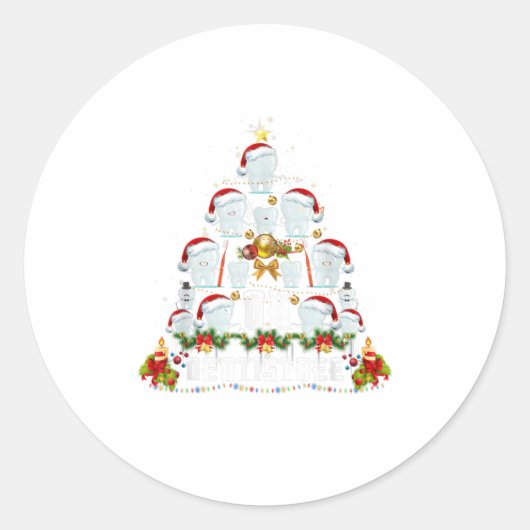 歯科衛生Oh歯列歯クリスマス ラウンドシール (正面)