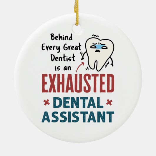 歯科補おもしろい助疲引用文 セラミックオーナメント (裏面)